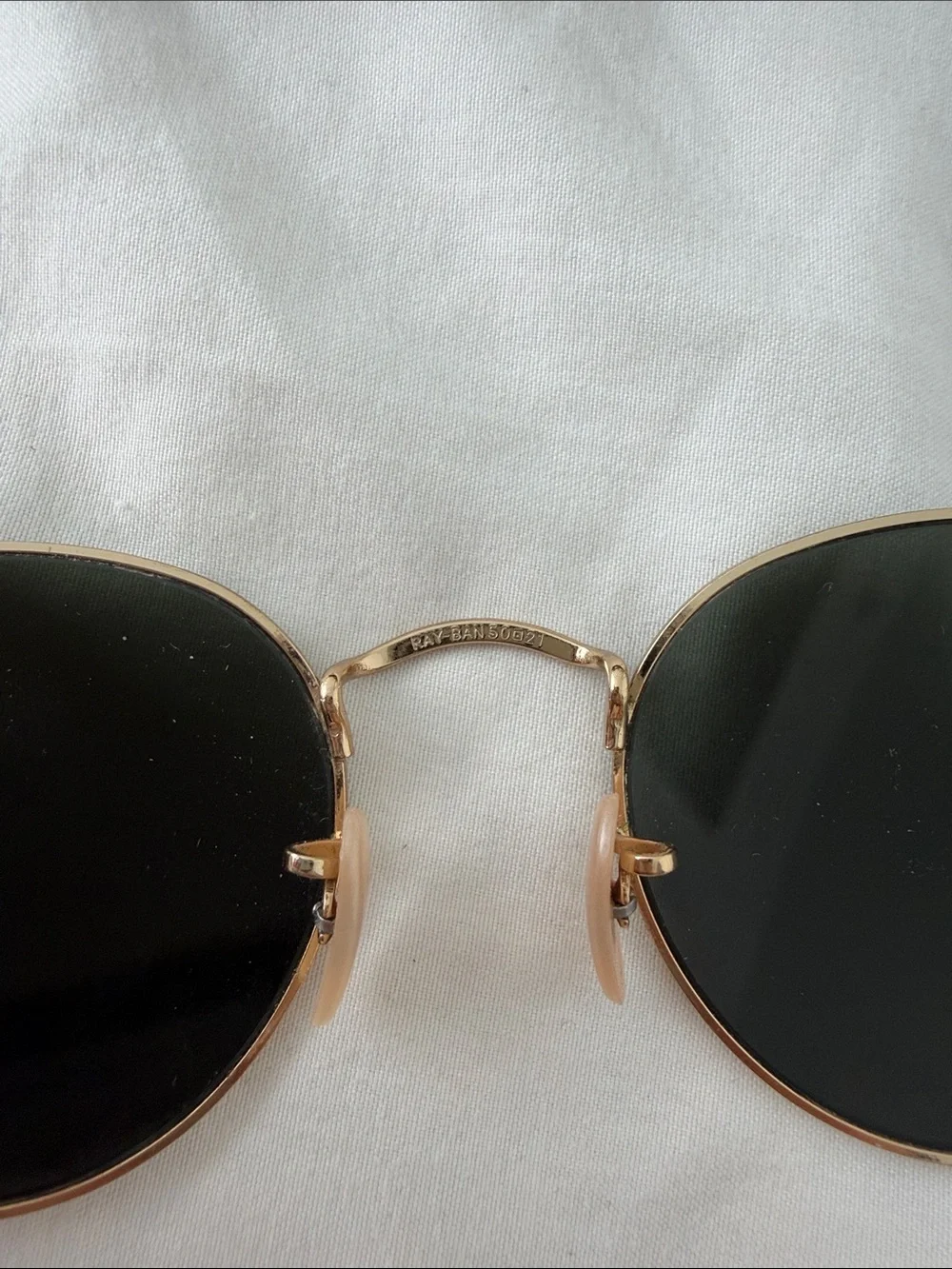 Ray-Ban Gold Frame Sunglasses with Dark Green Lenses